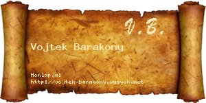 Vojtek Barakony névjegykártya